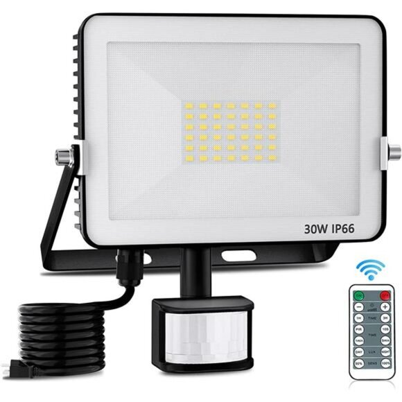 Motion Sensor Outdoor Lights 30 Watt Flood Light Outdoor 3000LM LED Plug in - Picture 2 of 6